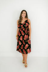 8.28 Boutique:Meet Me in Santorini,Meet Me in Santorini Scarlet Blossom Noir Bow Dress,Dress