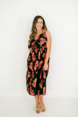 8.28 Boutique:Meet Me in Santorini,Meet Me in Santorini Scarlet Blossom Noir Bow Dress,Dress