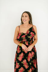8.28 Boutique:Meet Me in Santorini,Meet Me in Santorini Scarlet Blossom Noir Bow Dress,Dress