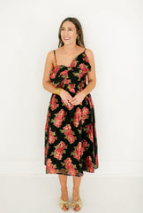 8.28 Boutique:Meet Me in Santorini,Meet Me in Santorini Scarlet Blossom Noir Bow Dress,Dress