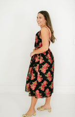 8.28 Boutique:Meet Me in Santorini,Meet Me in Santorini Scarlet Blossom Noir Bow Dress,Dress