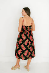8.28 Boutique:Meet Me in Santorini,Meet Me in Santorini Scarlet Blossom Noir Bow Dress,Dress
