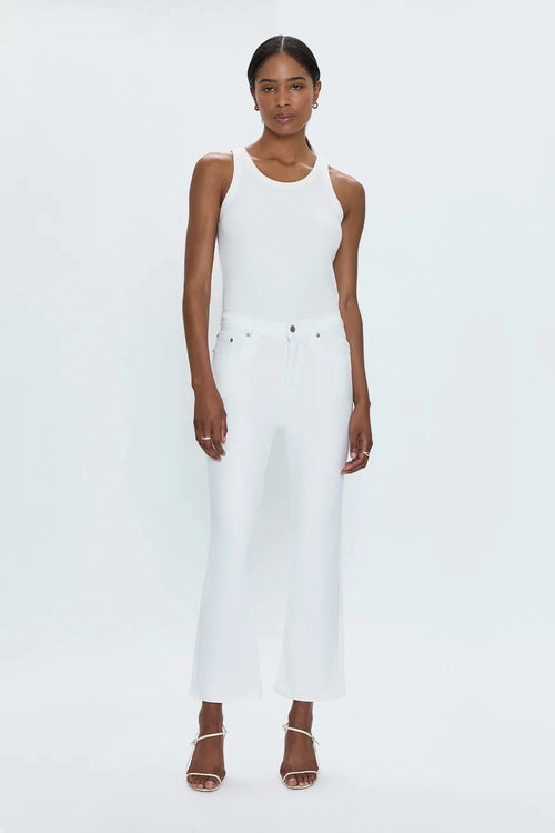 8.28 Boutique:PISTOLA DENIM,Lennon High Rise Crop Boot in Vivid White,Jeans