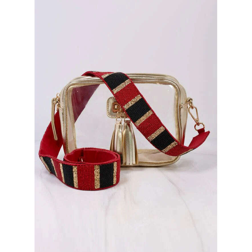 Garnet and Black Beaded Game Day Strap - Thumbnail 4