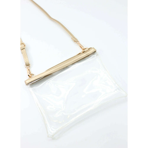 8.28 Boutique:Caroline Hill,Scarlet Clear Crossbody Bag in Gold,Purse