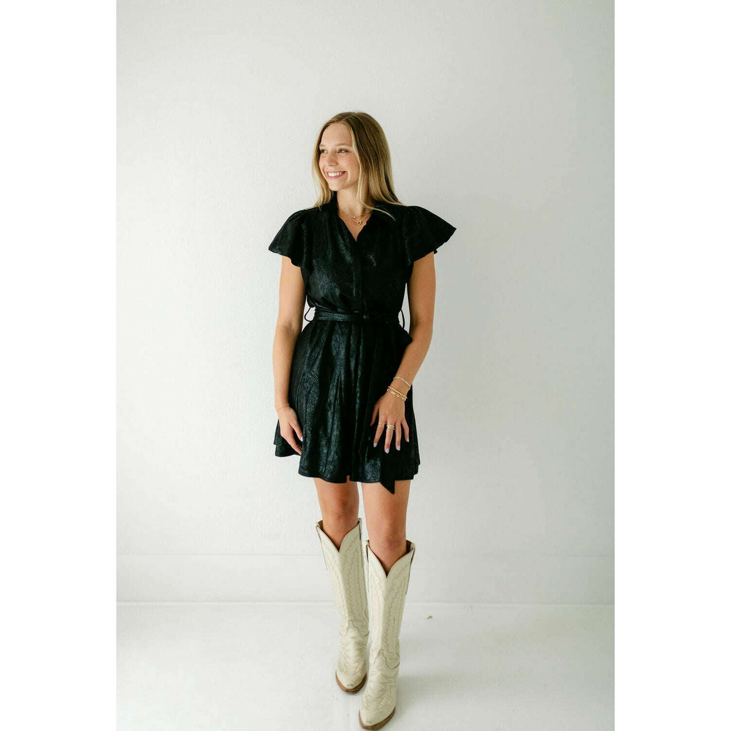 black snake mini dress Black Snake Embellished Party Dress