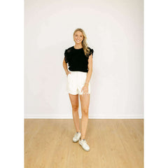 8.28 Boutique:Sincerely Ours,Sincerely Ours Modern Tailor Shorts in White Croc,short