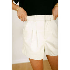 8.28 Boutique:Sincerely Ours,Sincerely Ours Modern Tailor Shorts in White Croc,short