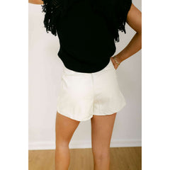 8.28 Boutique:Sincerely Ours,Sincerely Ours Modern Tailor Shorts in White Croc,short