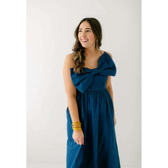 8.28 Boutique:Meet Me in Santorini,Meet Me in Santorini Azure Chambray Maxi Dress,Dress