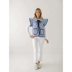 8.28 Boutique:Entro,The Meredith Blue Bow Vest,Jacket