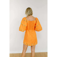 8.28 Boutique:Karlie Clothes,Karlie Sweetheart Orange Puff Sleeve Dress,Dress