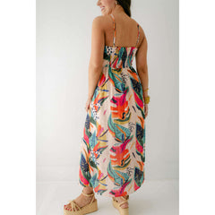 8.28 Boutique:Jade by Melody Tam,Jade Melody Tam Tropical Foliage Front Cross Halter Maxi,Dresses