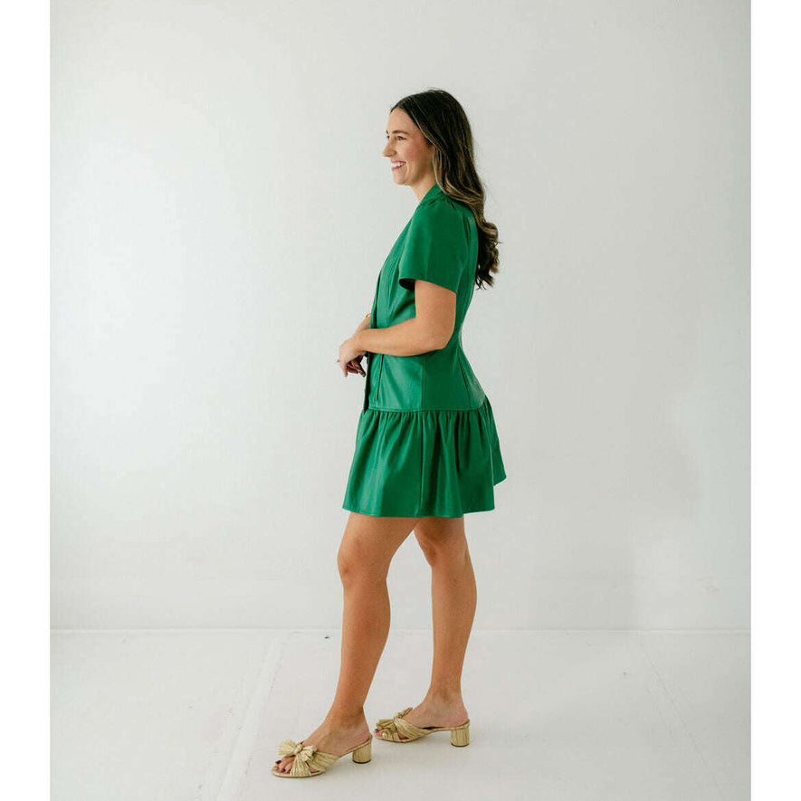 green emerald velvet dress Diana Drop Waist Dress main image 1