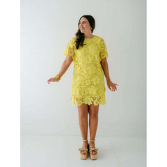 8.28 Boutique:Jade by Melody Tam,Jade Melody Tam Yellow Lace Dress in Chemise,Dress