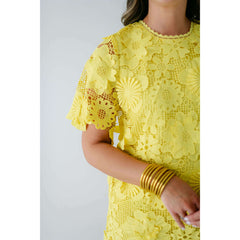 8.28 Boutique:Jade by Melody Tam,Jade Melody Tam Yellow Lace Dress in Chemise,Dress