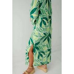 8.28 Boutique:Jade by Melody Tam,Jade Melody Tam Bold Vines Lace up Maxi Dress,dress