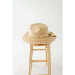 8.28 Boutique:Tipsy Threads,Tipsy Threads Gold Braid Natural Palm Hat,Hat