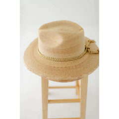 8.28 Boutique:Tipsy Threads,Tipsy Threads Gold Braid Natural Palm Hat,Hat