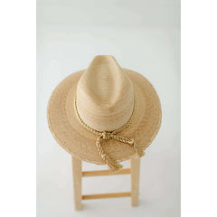 8.28 Boutique:Tipsy Threads,Tipsy Threads Gold Braid Natural Palm Hat,Hat