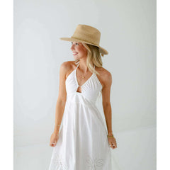 8.28 Boutique:Tipsy Threads,Tipsy Threads Gold Braid Natural Palm Hat,Hat