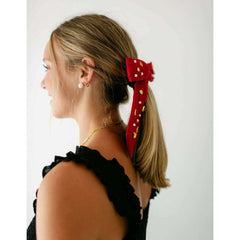 8.28 Boutique:Brianna Cannon,Brianna Cannon Florida State Garnet Bow Barrette,hair bow