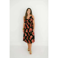 8.28 Boutique:Meet Me in Santorini,Meet Me in Santorini Scarlet Blossom Noir Bow Dress,Dress