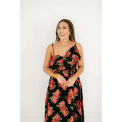 8.28 Boutique:Meet Me in Santorini,Meet Me in Santorini Scarlet Blossom Noir Bow Dress,Dress