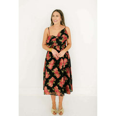 8.28 Boutique:Meet Me in Santorini,Meet Me in Santorini Scarlet Blossom Noir Bow Dress,Dress