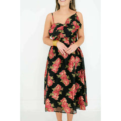 8.28 Boutique:Meet Me in Santorini,Meet Me in Santorini Scarlet Blossom Noir Bow Dress,Dress