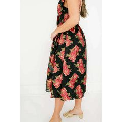 8.28 Boutique:Meet Me in Santorini,Meet Me in Santorini Scarlet Blossom Noir Bow Dress,Dress