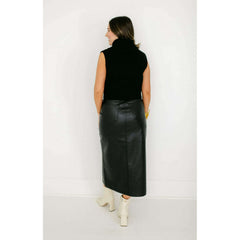 8.28 Boutique:PISTOLA DENIM,Pistola Alice Utility Black Faux Leather Midi Skirt in Slate Black,skirt