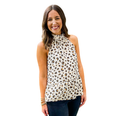 8.28 Boutique:Jade Melody Tam,Jade by Melody Tam Leopard Halter Top,Tops