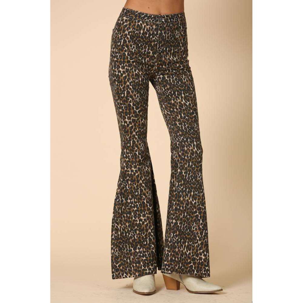 8.28 Boutique:By Together,By Together Going Places Cheetah Flare Jeans,Bottoms