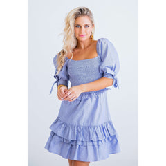 8.28 Boutique:Karlie Clothes,Karlie Clothes Swiss Dot Smocked Tiered Dress,Dresses