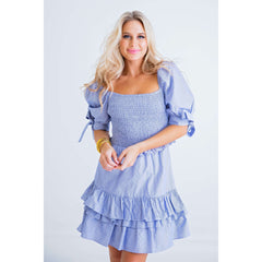 8.28 Boutique:Karlie Clothes,Karlie Clothes Swiss Dot Smocked Tiered Dress,Dresses