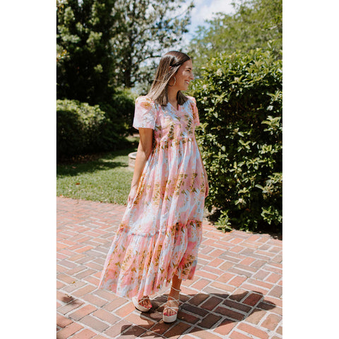 Anna Cate Collections Martha Maxi Dress in Peach Sunset