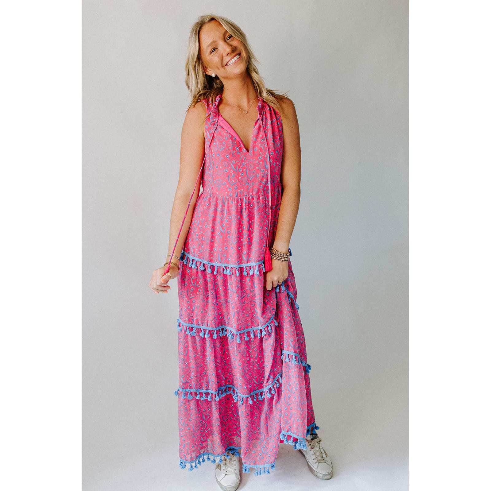 simone maxi dress Simone Printed Smocked Maxi Dress - Sea Walls