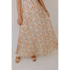 8.28 Boutique:LUCY PARIS,Lucy Paris Rose Pleated Dress in Yellow Floral,Dress