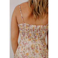 8.28 Boutique:LUCY PARIS,Lucy Paris Rose Pleated Dress in Yellow Floral,Dress