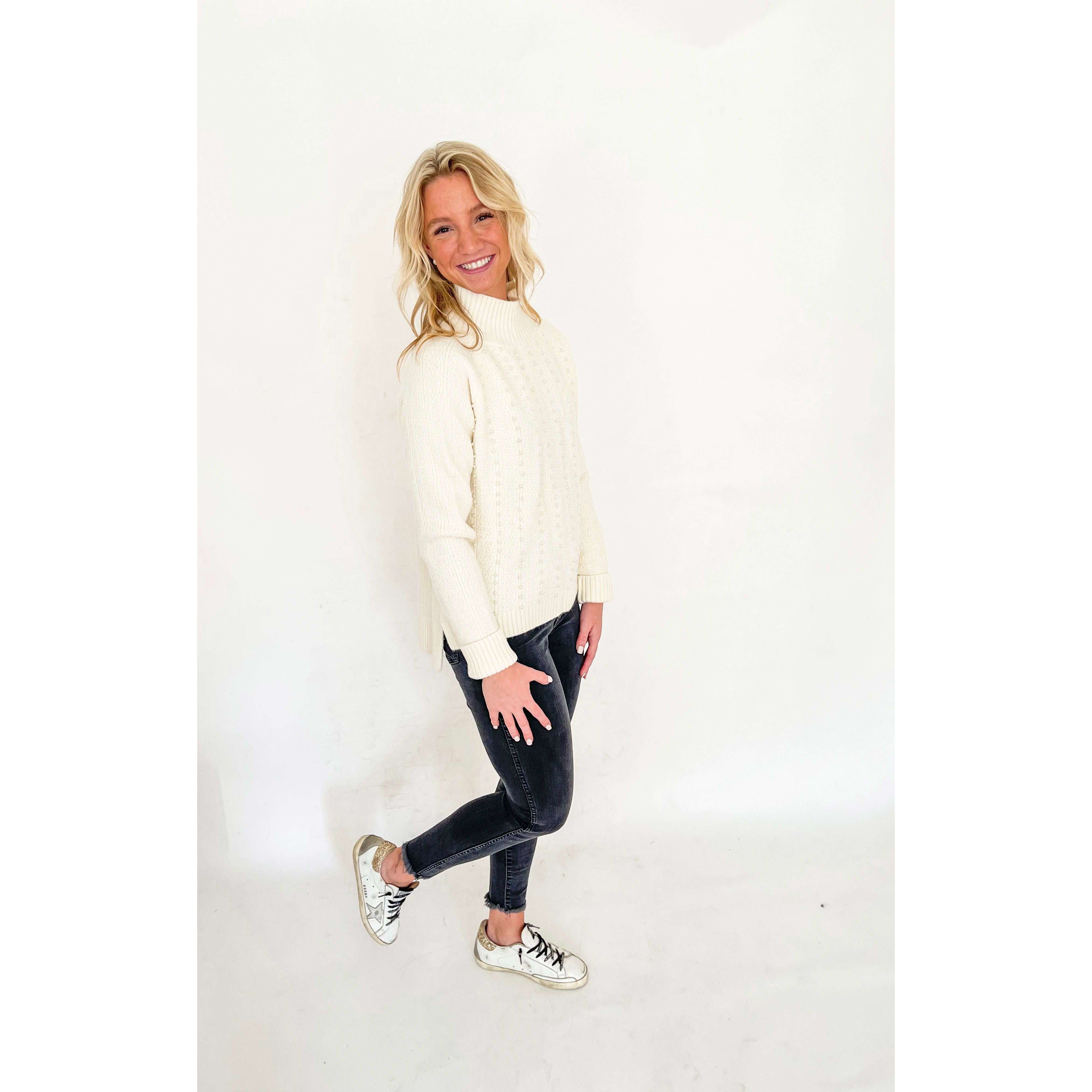 8.28 Boutique:Karlie Clothes,Karlie Clothes Pearl Mock Neck Sweater,Sweaters