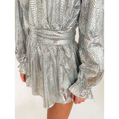 8.28 Boutique:Endless Rose,Endless Rose Snakeskin Metallic Romper,Romper