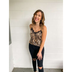 8.28 Boutique:LUCY PARIS,Lucy Paris Dakota Zebra Print Cami,Tops