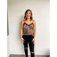 8.28 Boutique:LUCY PARIS,Lucy Paris Dakota Zebra Print Cami,Tops