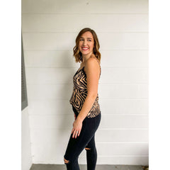 8.28 Boutique:LUCY PARIS,Lucy Paris Dakota Zebra Print Cami,Tops