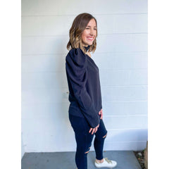 8.28 Boutique:DO + BE,The Claire Mock Neck One Shoulder Top,Top