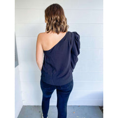 8.28 Boutique:DO + BE,The Claire Mock Neck One Shoulder Top,Top