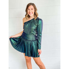 8.28 Boutique:Current Air,Current Air Black Opal One Shoulder Top,Tops