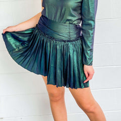 8.28 Boutique:Current Air,Current Air Black Opal Pleated Midi Skirt,Bottoms