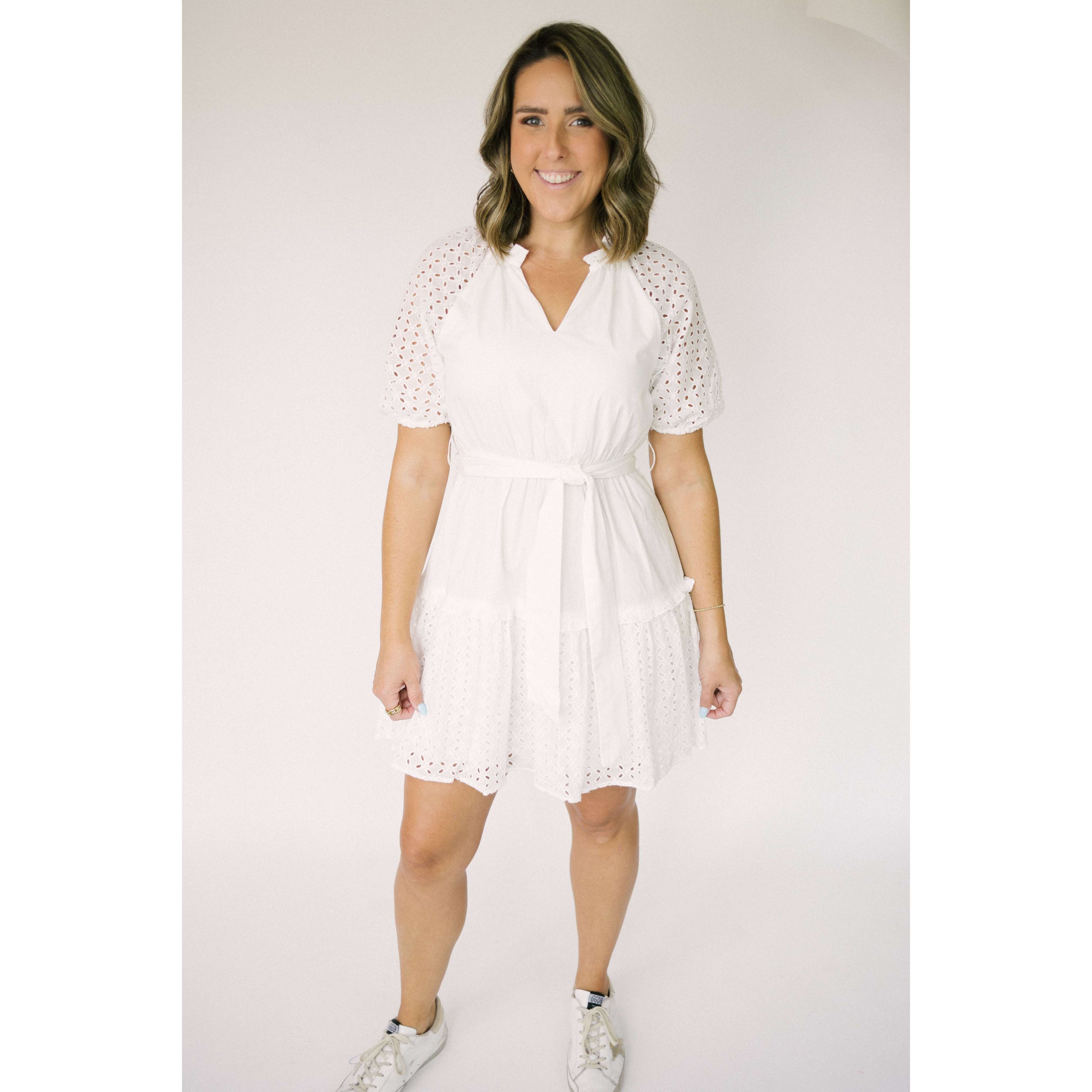 The Luna White Eyelet Dress – Boutique